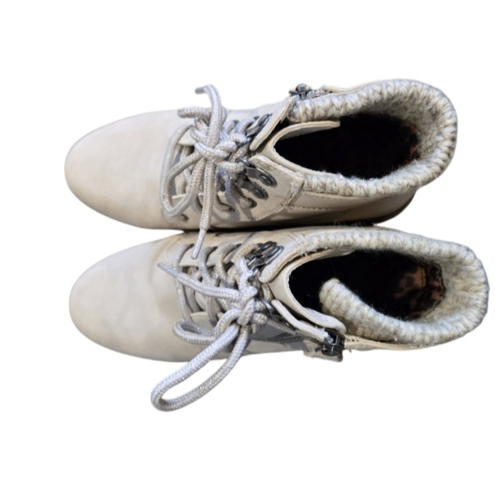 Cream Ankle Boots - Picture 3 of 6